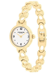 Iris Ionic Plated Thin Steel Chalk Dial Watch in Gold