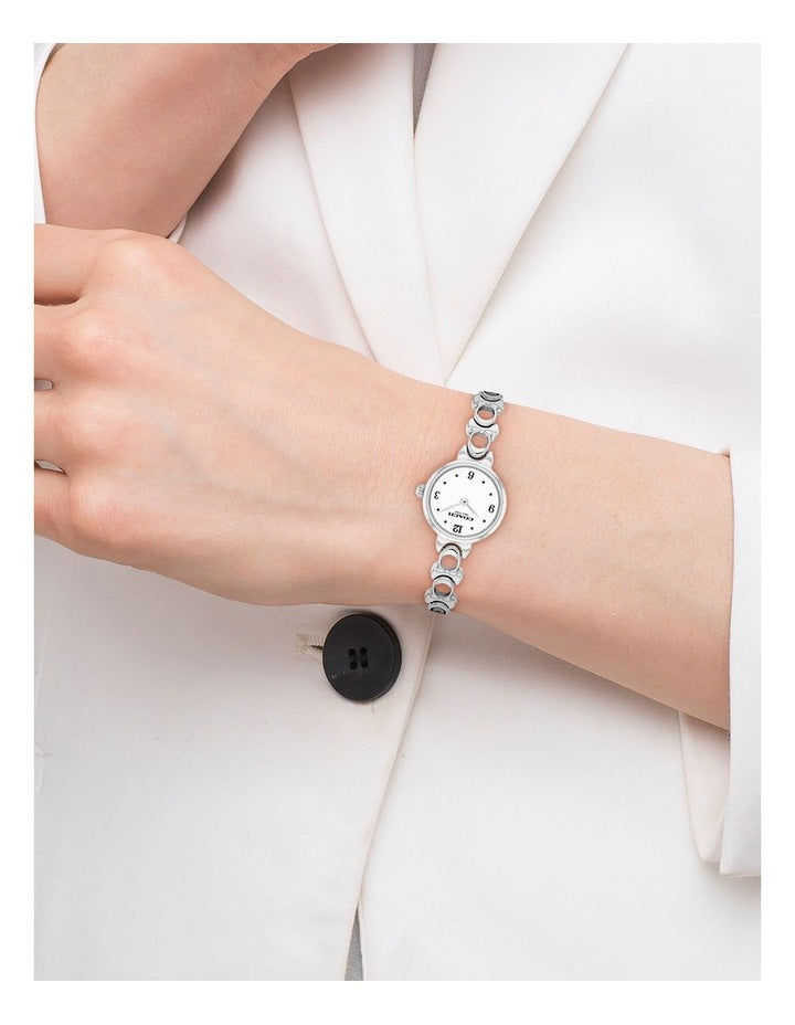 Iris Stainless Steel Dial Watch in White