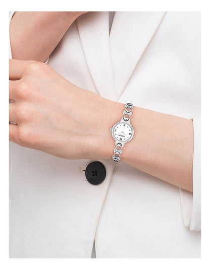 Iris Stainless Steel Dial Watch in White