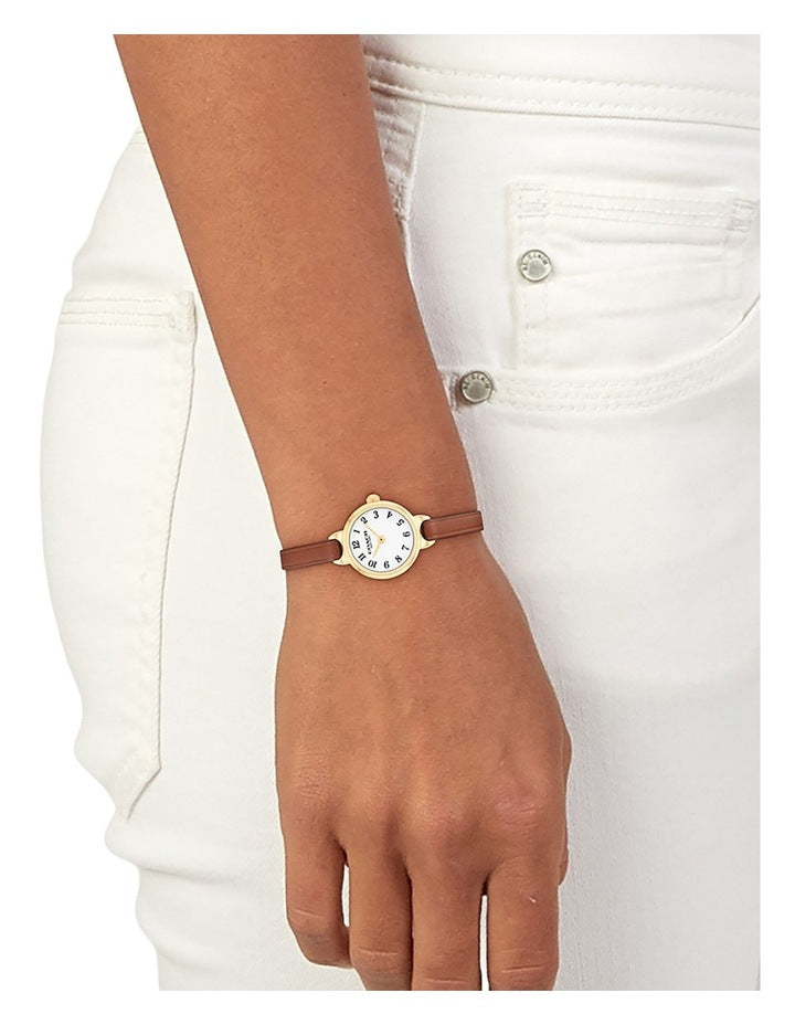 Iris Saddle Calfskin Dial Watch in White