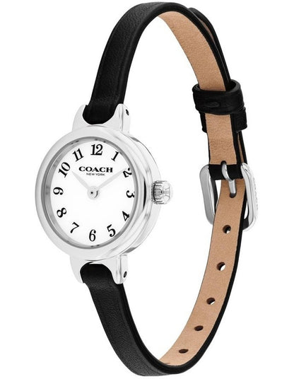 Iris Black Calfskin Dial Watch in White