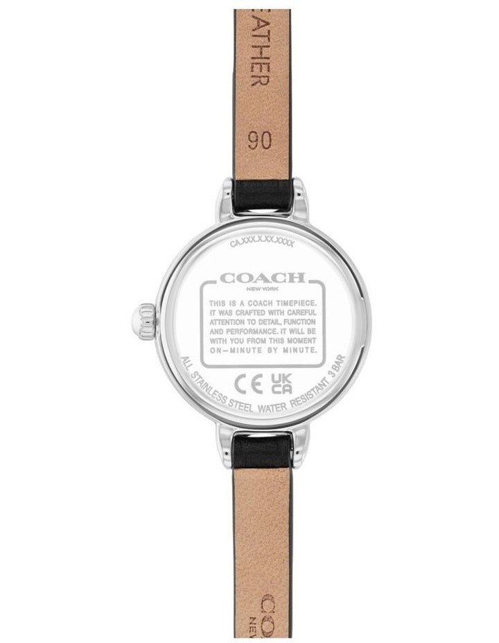 Iris Black Calfskin Dial Watch in White