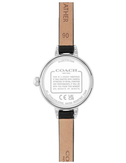 Iris Black Calfskin Dial Watch in White