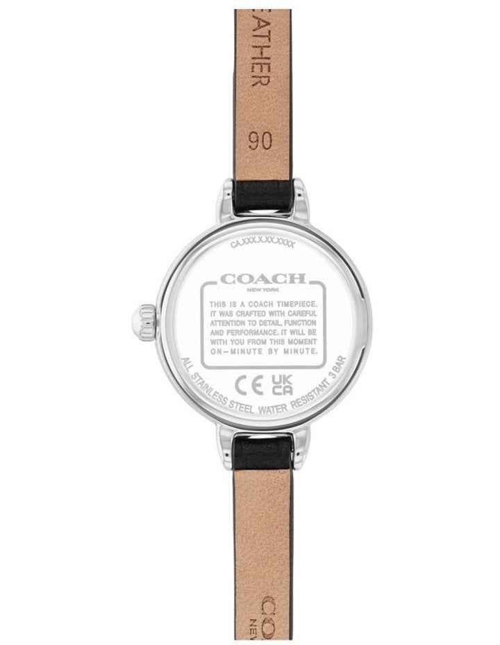 Iris Black Calfskin Dial Watch in White