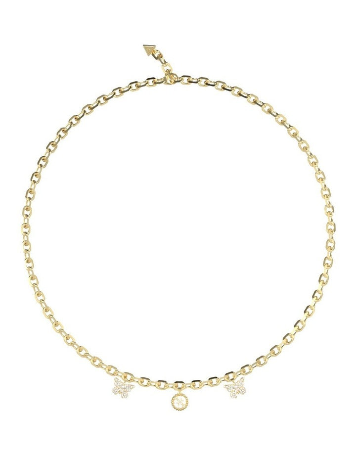 Borboleta & 4G Charm Necklace 16-18" in Gold