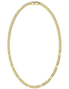 4G Curb Chain Pave Necklace in Gold-Tone