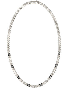 4G Curb Chain Pave Necklace in Silver-Tone