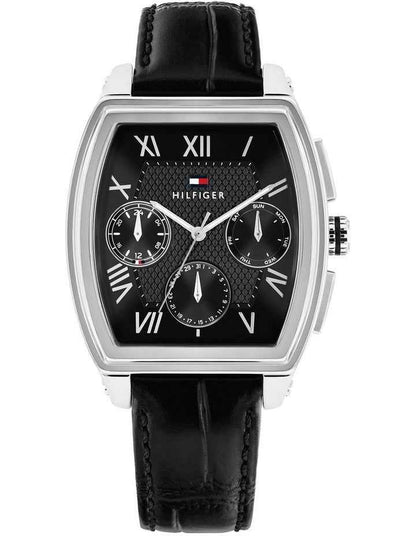 Oxford Leather Dial Watch in Black