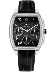 Oxford Leather Dial Watch in Black