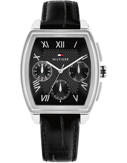 Oxford Leather Dial Watch in Black