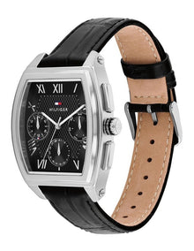 Oxford Leather Dial Watch in Black
