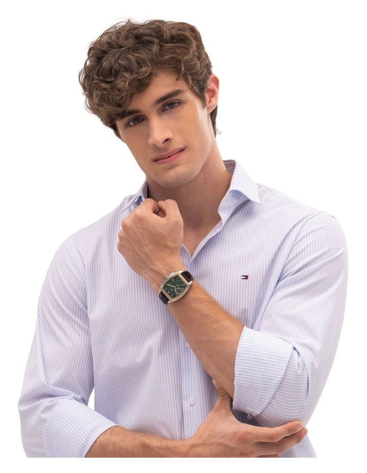 Oxford Leather Dial Watch in Green