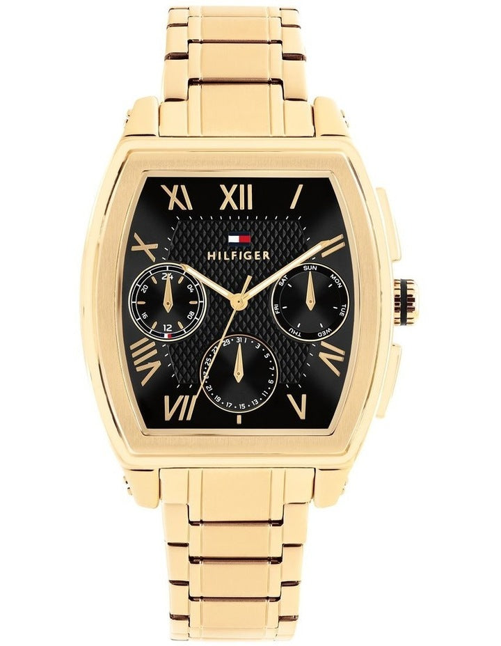 Oxford Ionic Plated Thin Steel Dial Watch in Black