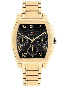 Oxford Ionic Plated Thin Steel Dial Watch in Black