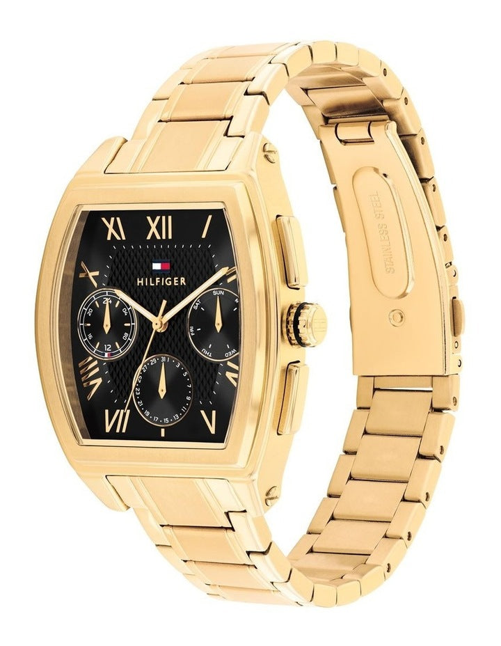 Oxford Ionic Plated Thin Steel Dial Watch in Black