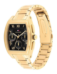 Oxford Ionic Plated Thin Steel Dial Watch in Black