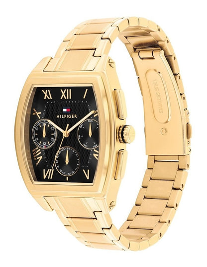 Oxford Ionic Plated Thin Steel Dial Watch in Black