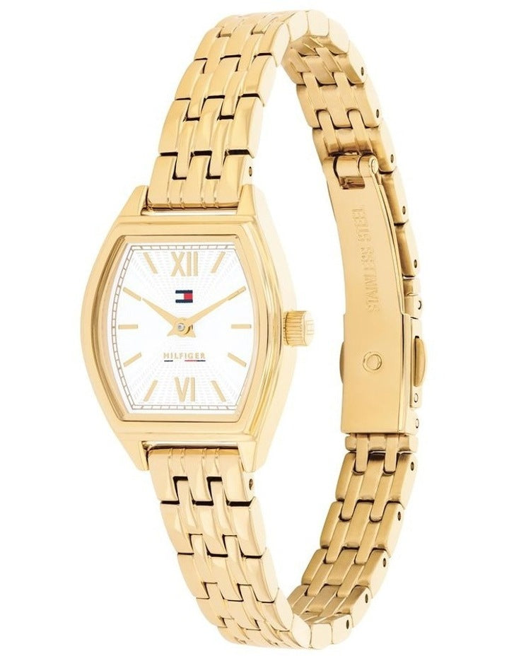 Norah Ionic Plated Thin Steel Dial Watch in Gold