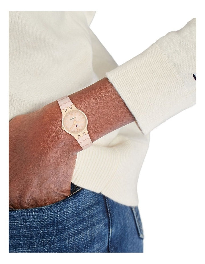 Mackenzie Blush Silicone Dial Watch in Carnation Gold
