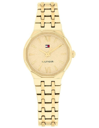 Mackenzie Ionic Plated Thin Steel Dial Watch in Gold