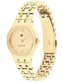 Mackenzie Ionic Plated Thin Steel Dial Watch in Gold