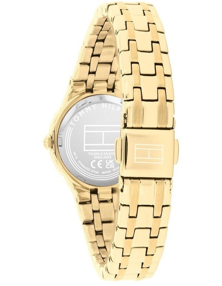 Mackenzie Ionic Plated Thin Steel Dial Watch in Gold