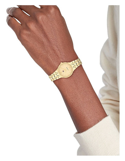Mackenzie Ionic Plated Thin Steel Dial Watch in Gold