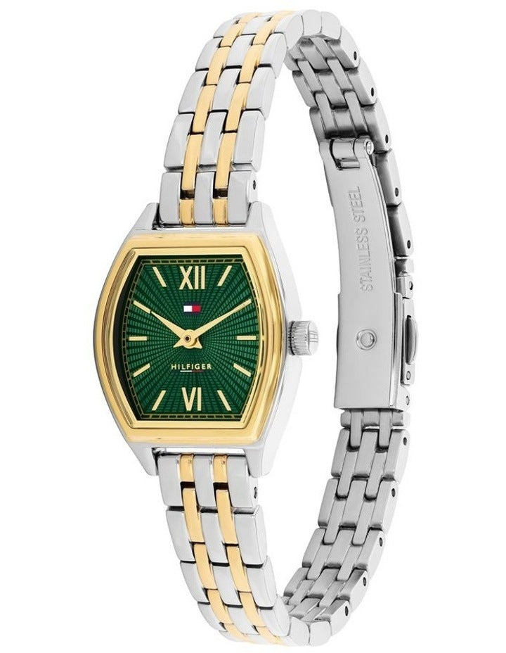 Norah Stainless Steel & Ionic Plated Thin Steel Dial Watch in Emerald Green