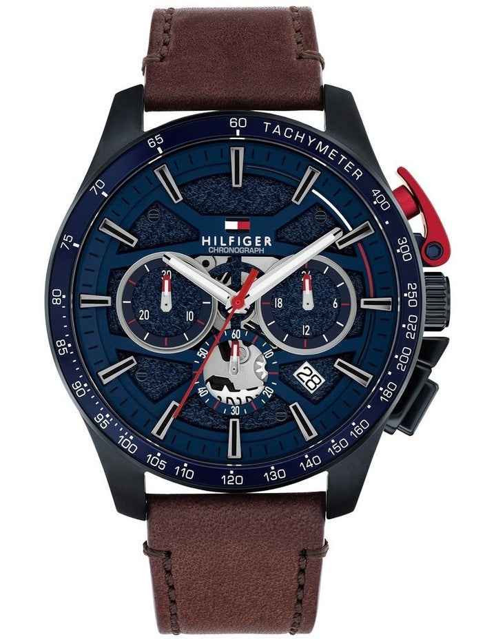 Leather Dial Watch in Brown