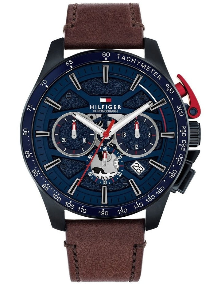 Leather Dial Watch in Brown