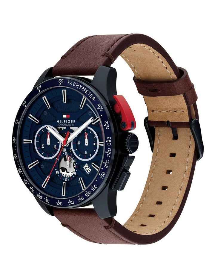 Leather Dial Watch in Brown