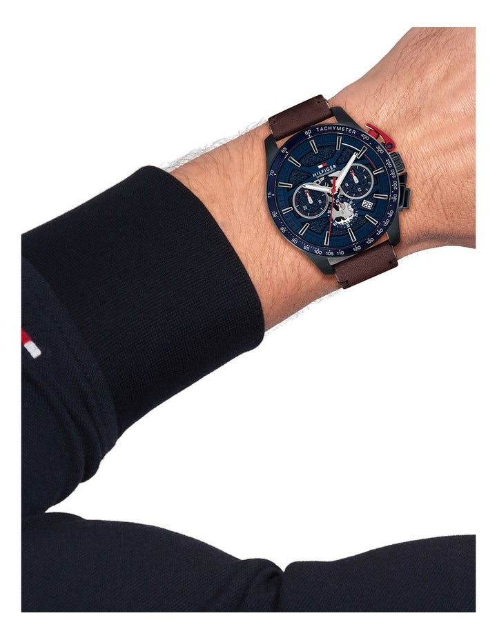 Leather Dial Watch in Brown