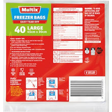 Multix Easy Tear Off Freezer Bags Large 40 pack