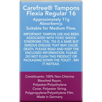 Carefree Flexia Regular Tampons 16 pack