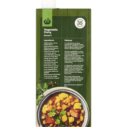 Woolworths Vegetable Liquid Stock 1l