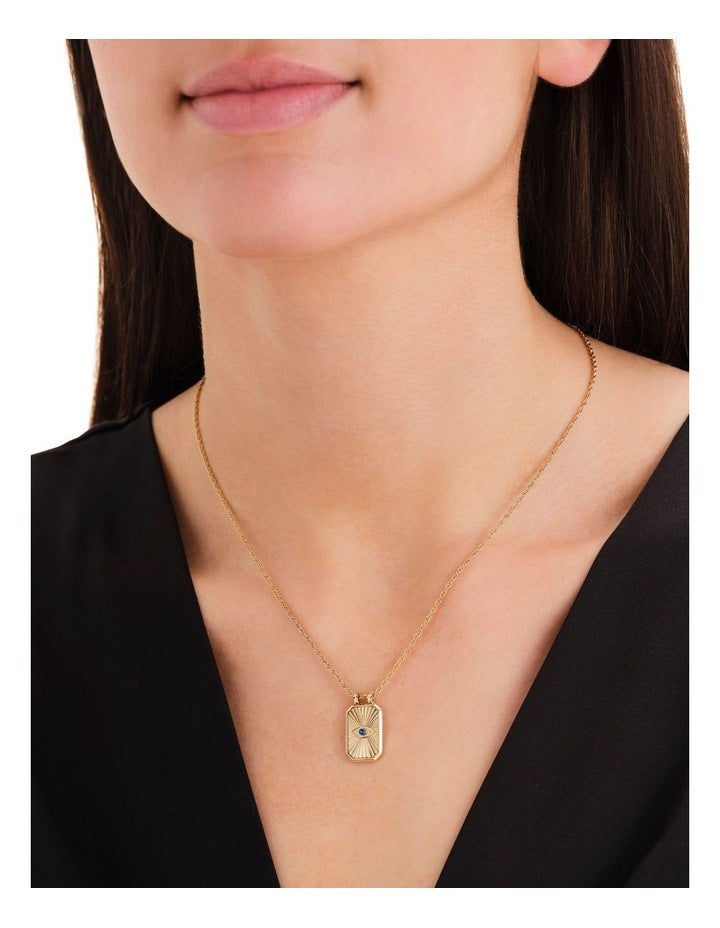 Evil Eye Amulet Necklace in Gold-Tone