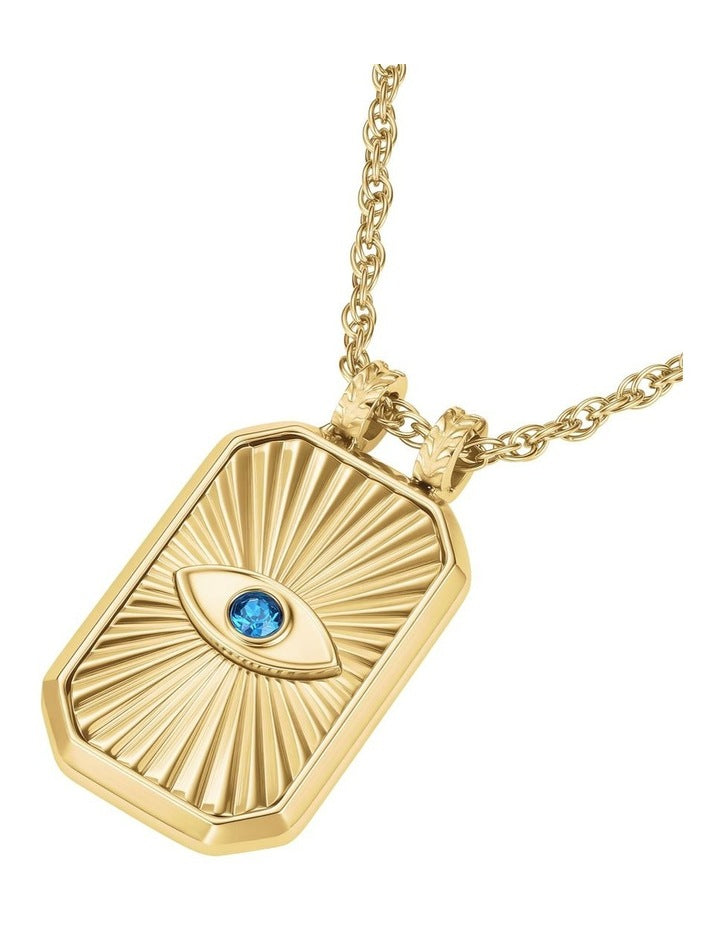 Evil Eye Amulet Necklace in Gold-Tone