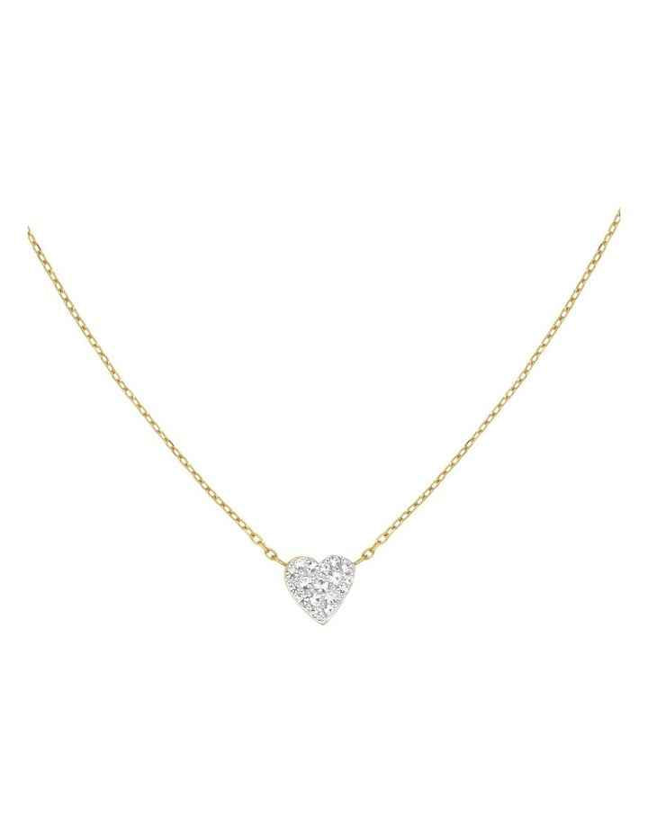 Pav Heart Necklace in Gold-Tone