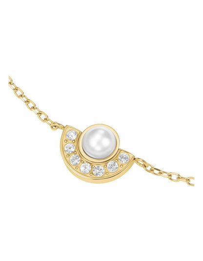 Modern Pearl Circle Bracelet in Gold-Tone