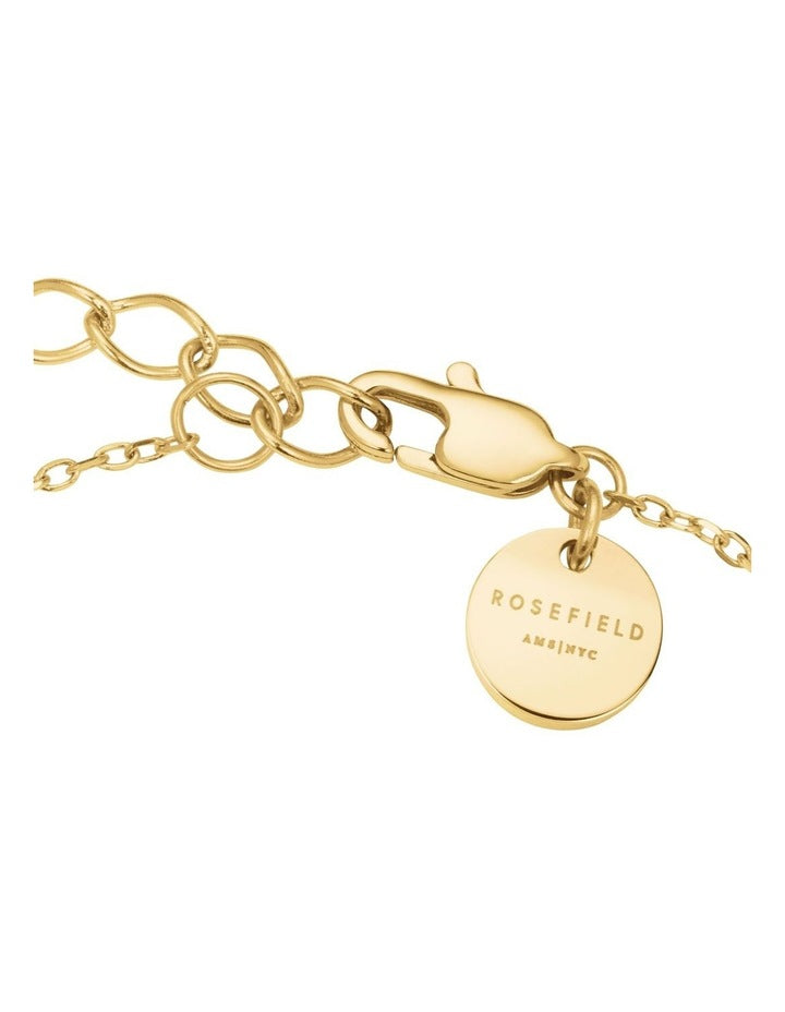 Modern Pearl Circle Bracelet in Gold-Tone