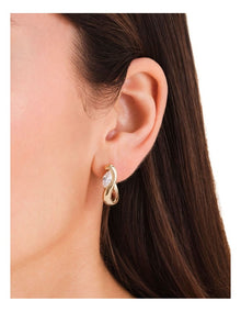Marquise Wave Hoop Earrings in Gold-Tone