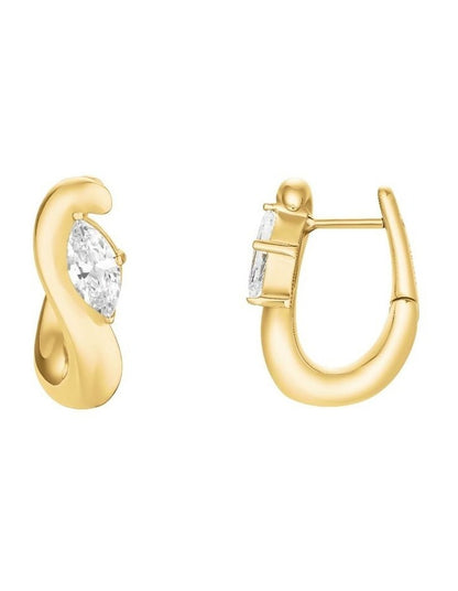 Marquise Wave Hoop Earrings in Gold-Tone