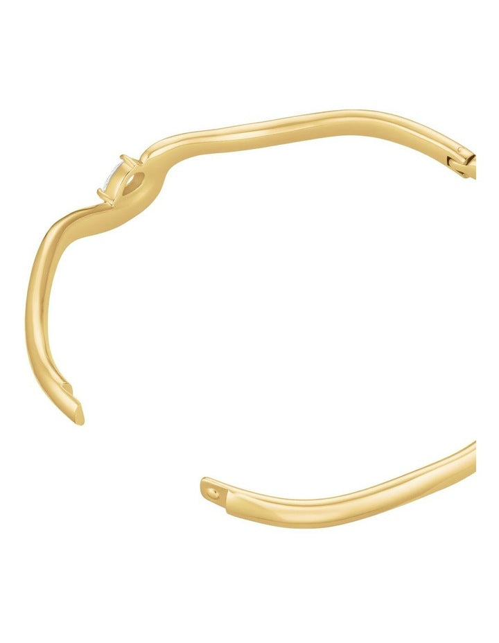 Marquise Wave Bangle Bracelet in Gold-Tone