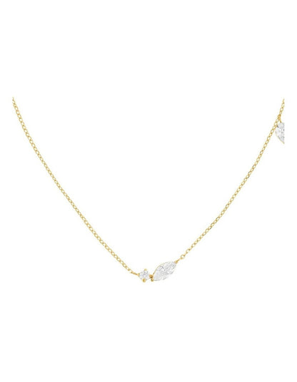 Mix Soft Crystal Necklace in Gold-Tone