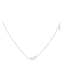 Mix Soft Crystal Necklace in Silver-Tone