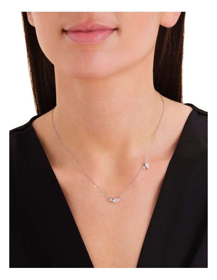 Mix Soft Crystal Necklace in Silver-Tone