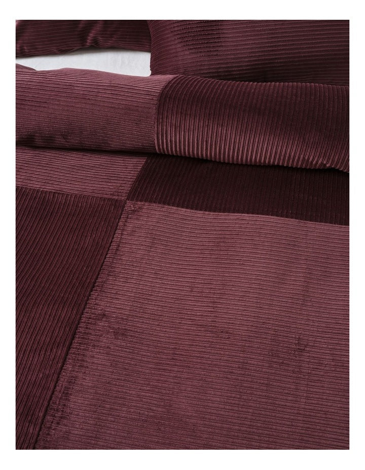 Tait Cotton Corduroy Quilt Cover Set in Plum