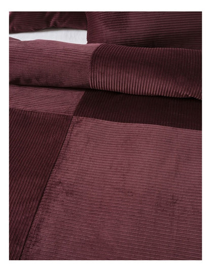 Tait Cotton Corduroy Quilt Cover Set in Plum