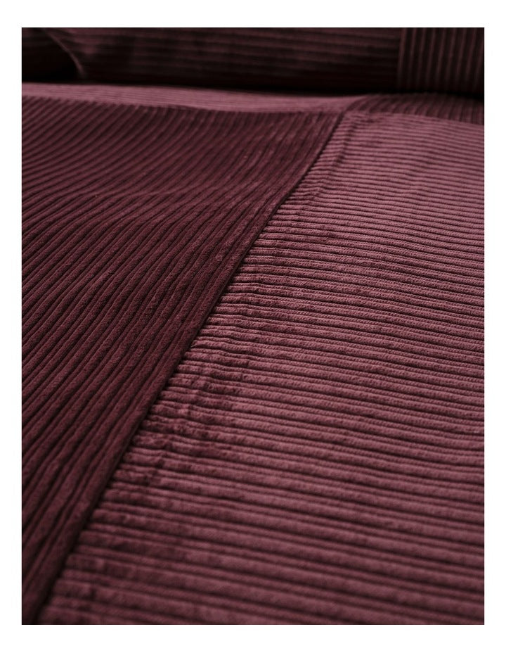 Tait Cotton Corduroy Quilt Cover Set in Plum