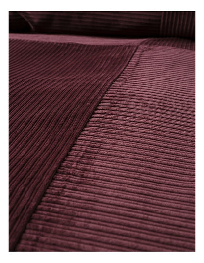 Tait Cotton Corduroy Quilt Cover Set in Plum